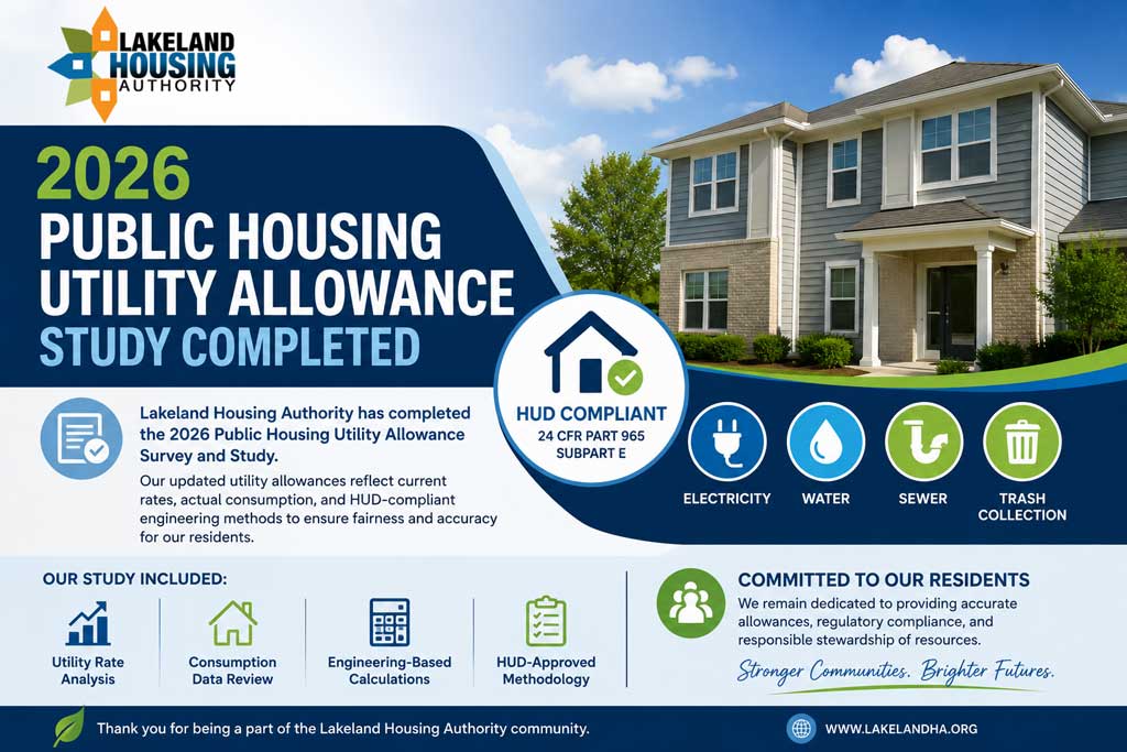 Lakeland Housing Authority Completes 2026 Public Housing Utility Allowance Study
